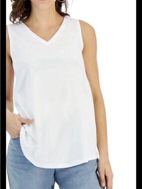Style & Co Women's V-Neck
Tank Top Tunic - Size XXL - White - New with Tags